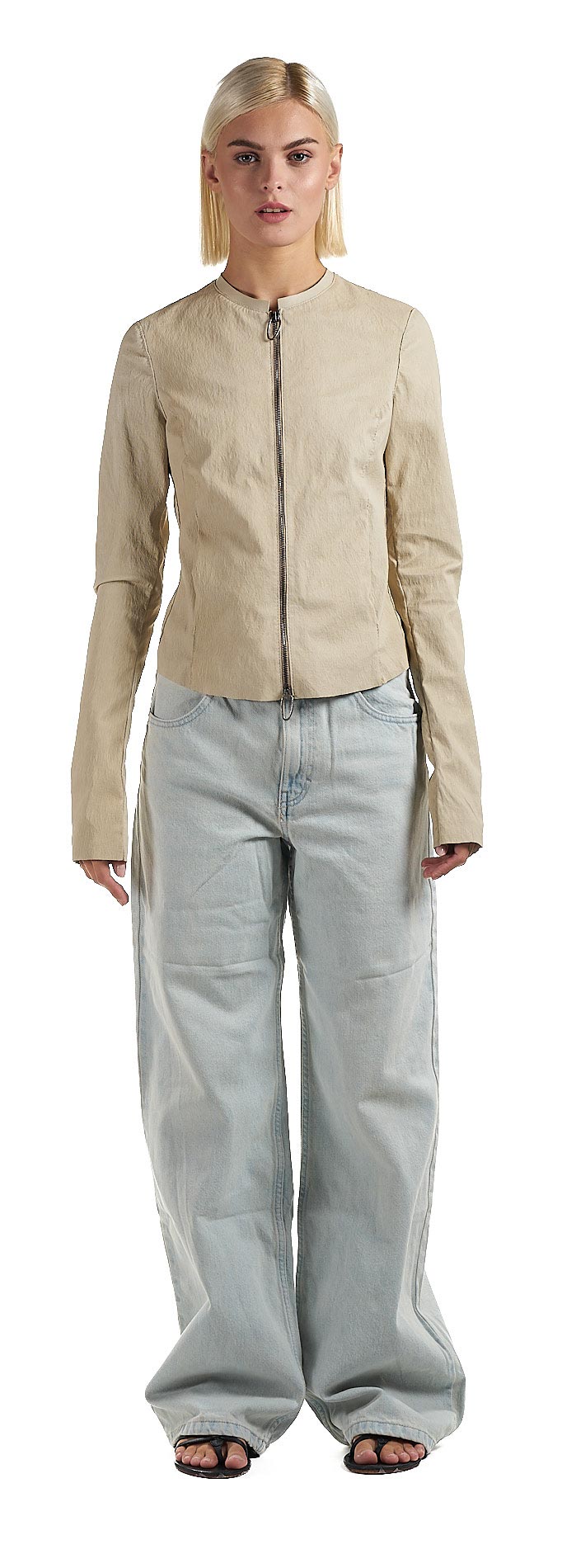 DANIELE BASTA LEATHER AND SILVER JACKET 